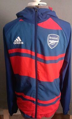 Arsenal Gunners Jacket Hoodie Soccer Men's- XS- Blue Full Zip Rainbreaker NWOT